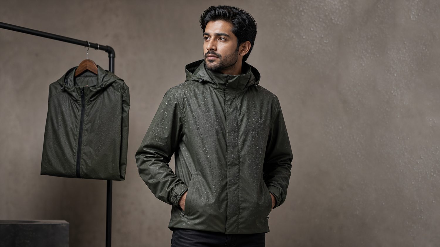 Illustration for raincoats for men in india