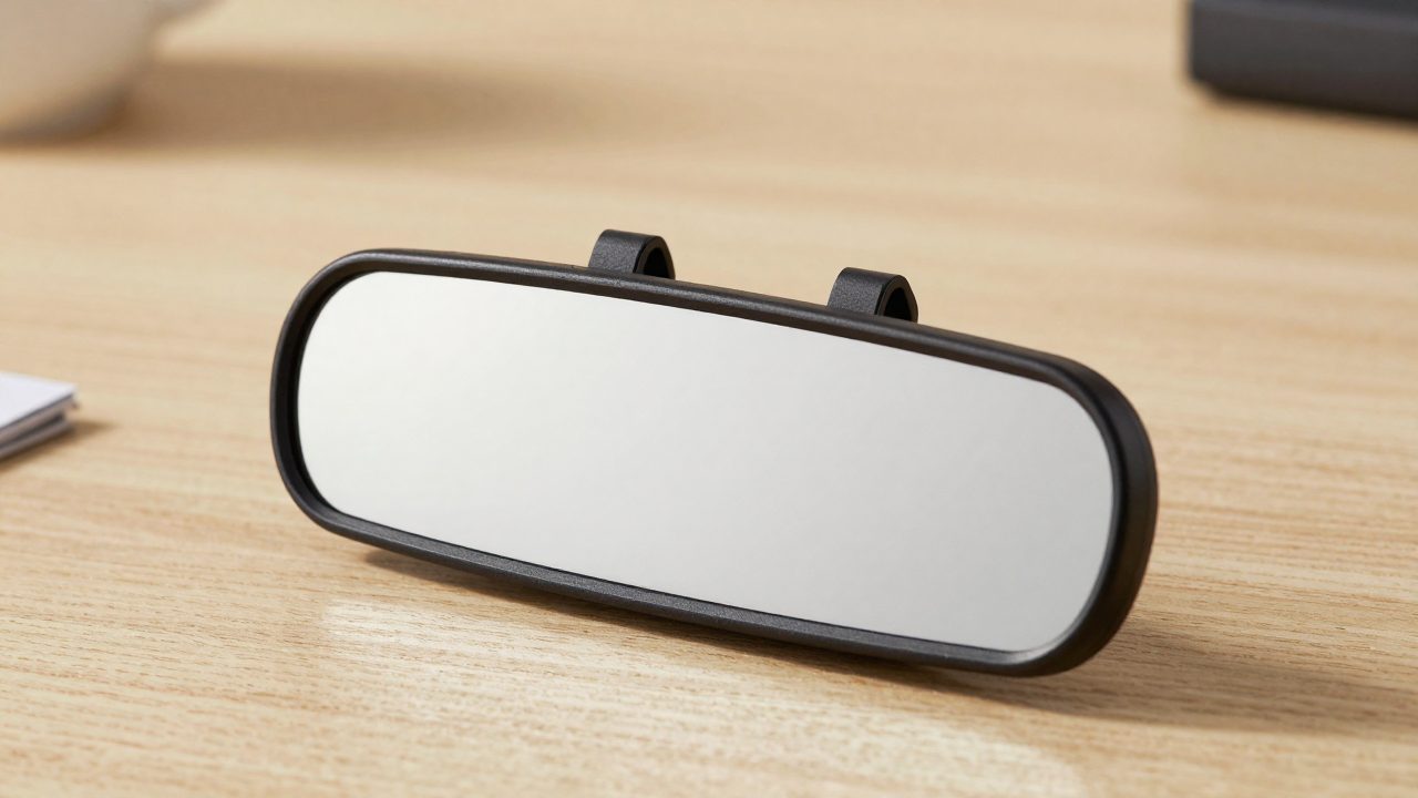 Illustration for rearview mirror phone mount