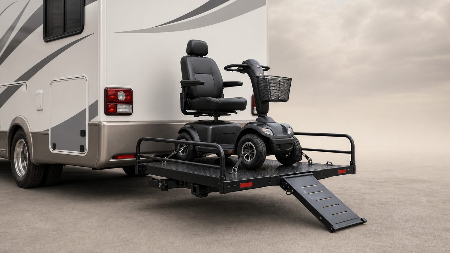 Illustration for scooter rack for rv