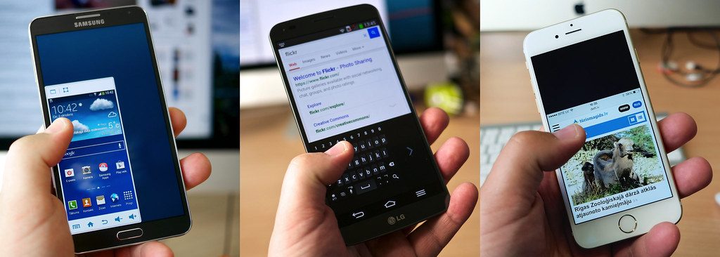 One-handed mode - Samsung Galaxy Note 3, LG G Flex, iPhone 6