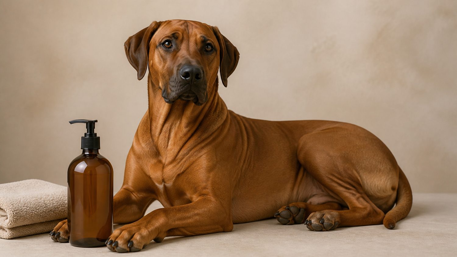 Illustration for shampoo for rhodesian ridgeback