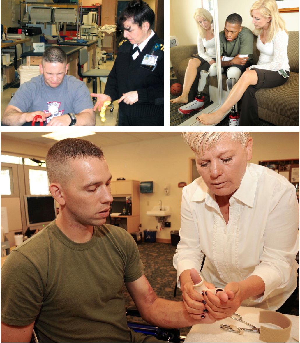 US Navy Occupational therapists working with outpatients