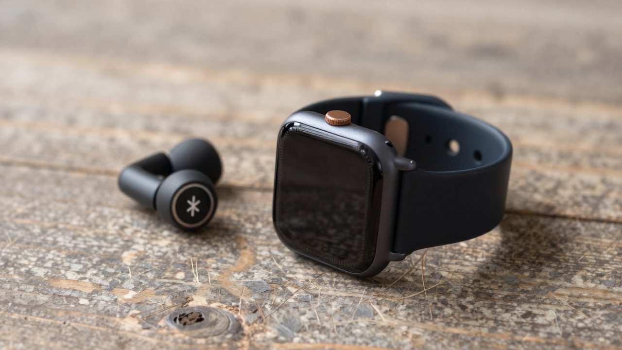 Illustration for smartwatch with bluetooth headset