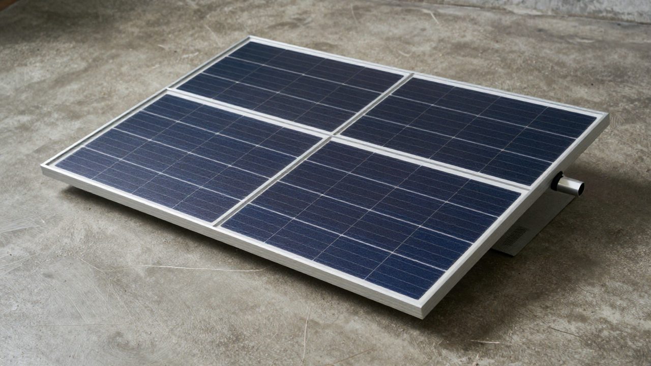 Illustration for solar panel for deer feeder