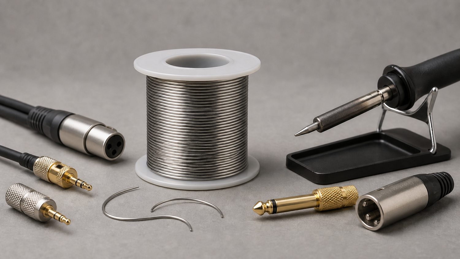 Illustration for solder for audio connectors