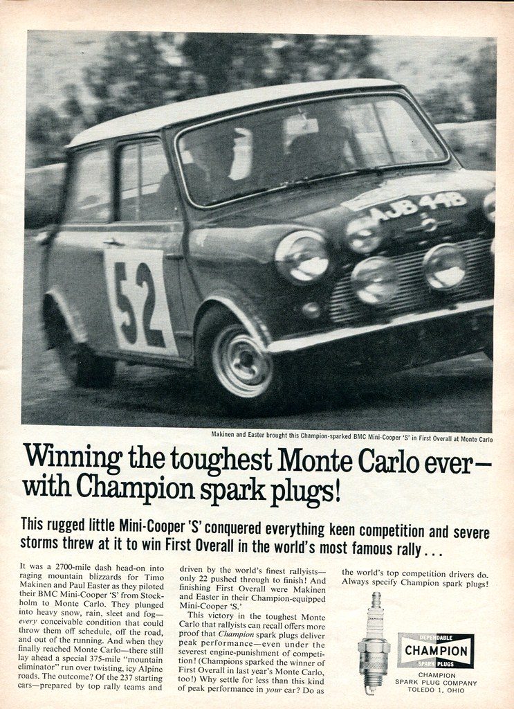 1965 Champion Spark Plug Advertisement Road & Track June 1965