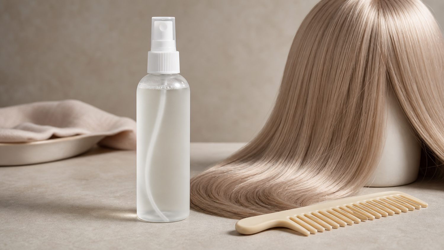 Illustration for synthetic wig detangler spray