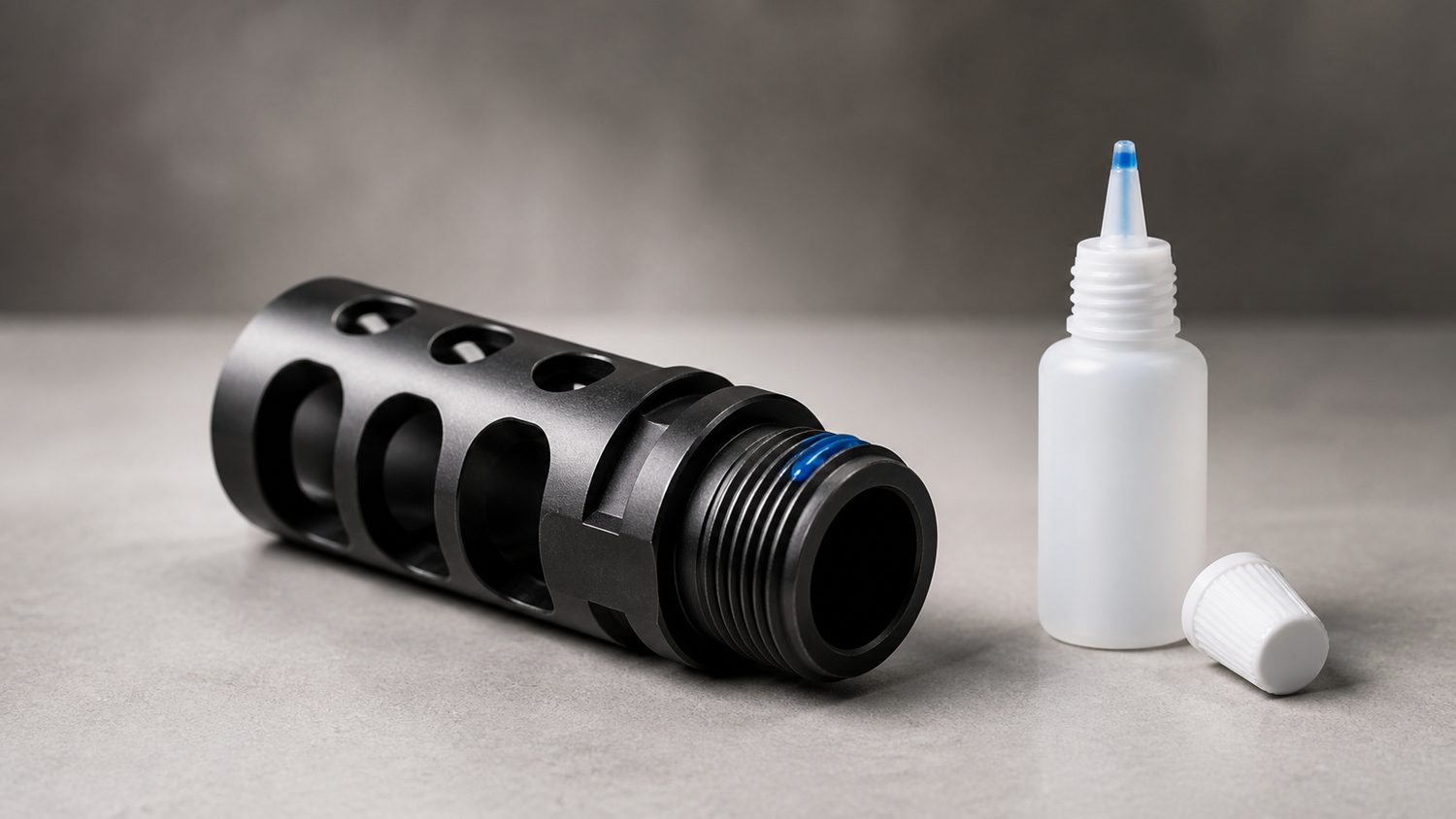 Illustration for threadlocker for muzzle brake