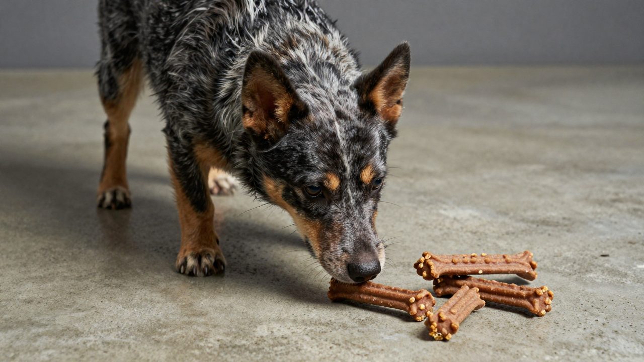 Illustration for treats for blue heeler