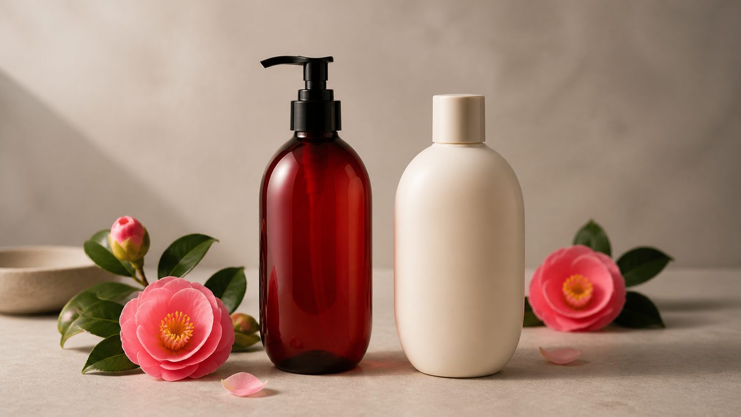 Illustration for tsubaki shampoo and conditioner
