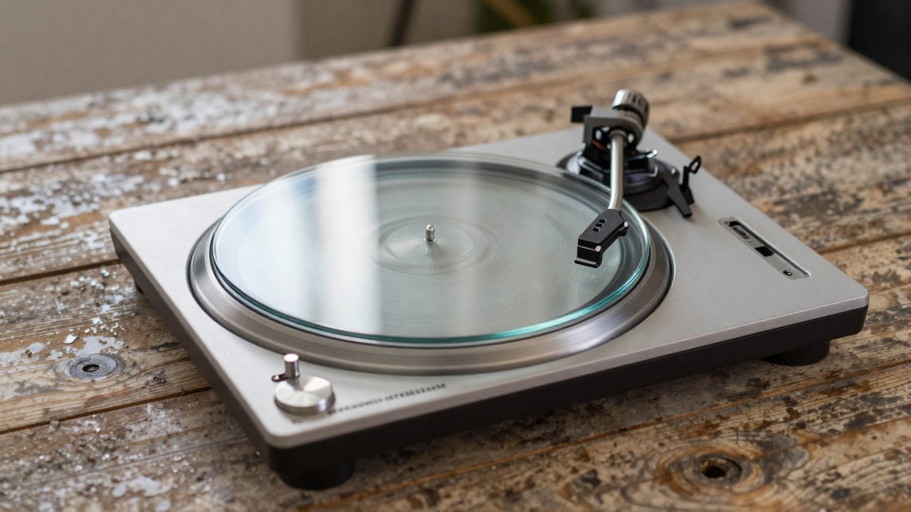 Illustration for turntable mat for glass platter