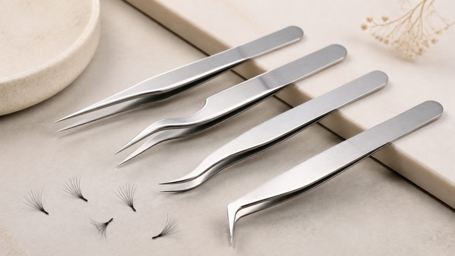 Illustration for volume eyelash extension tweezers