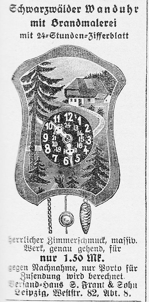 1927 ad for decorative wall clocks