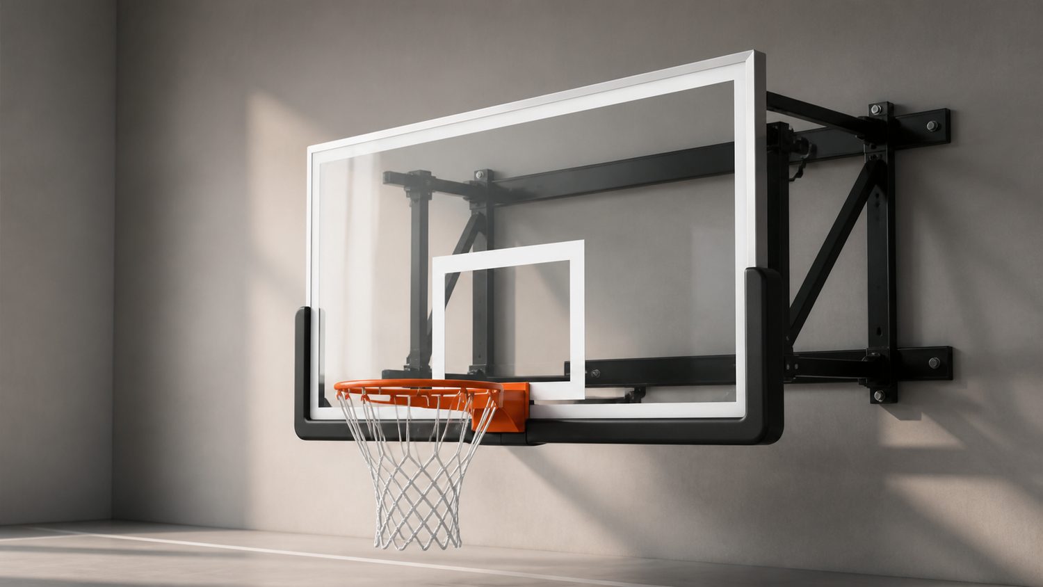 Illustration for wall mounted basketball backboard