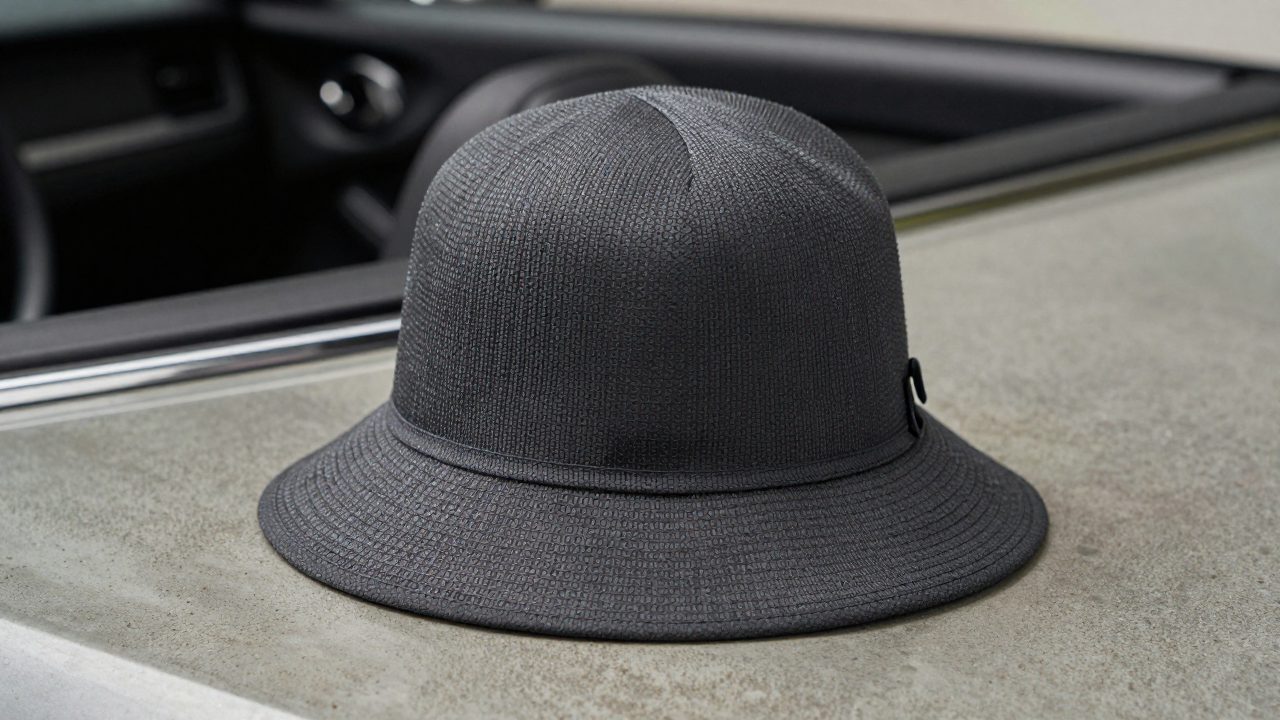 Illustration for womens hat for convertible car