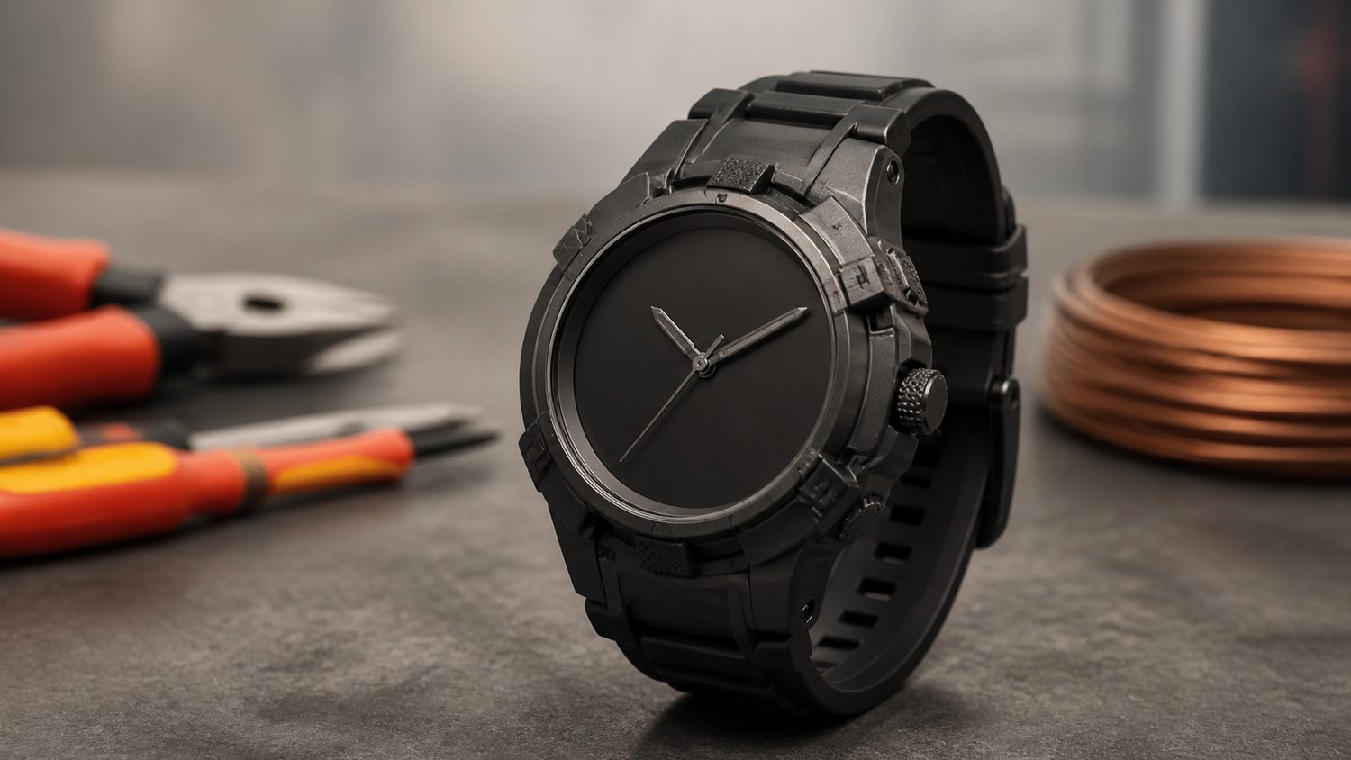 Illustration for wrist watch for electrician