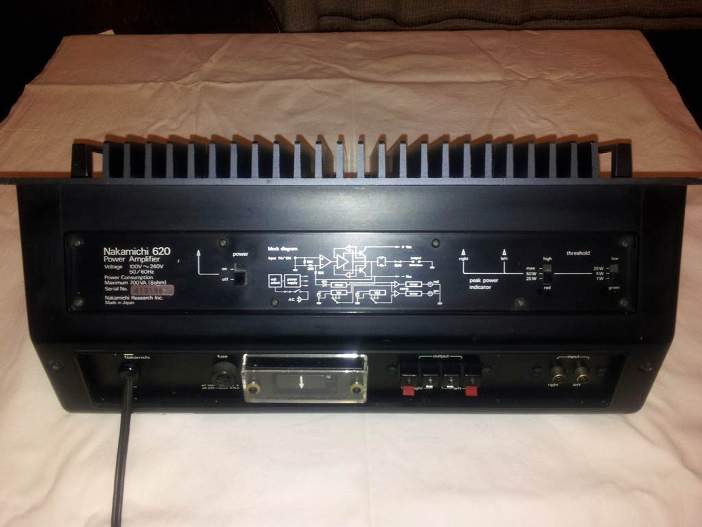 Nakamichi 620 Stereo Power Amplifier - back view (12075063196)