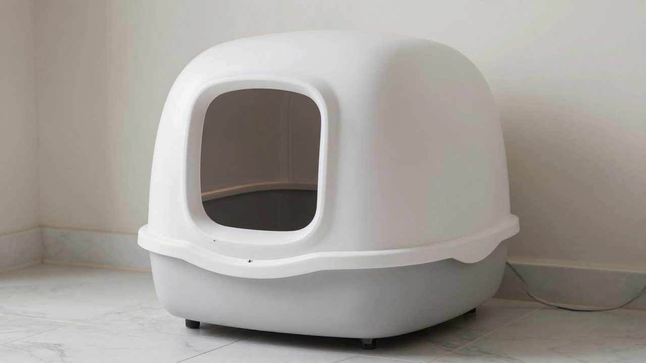 Illustration for self-cleaning litter boxes