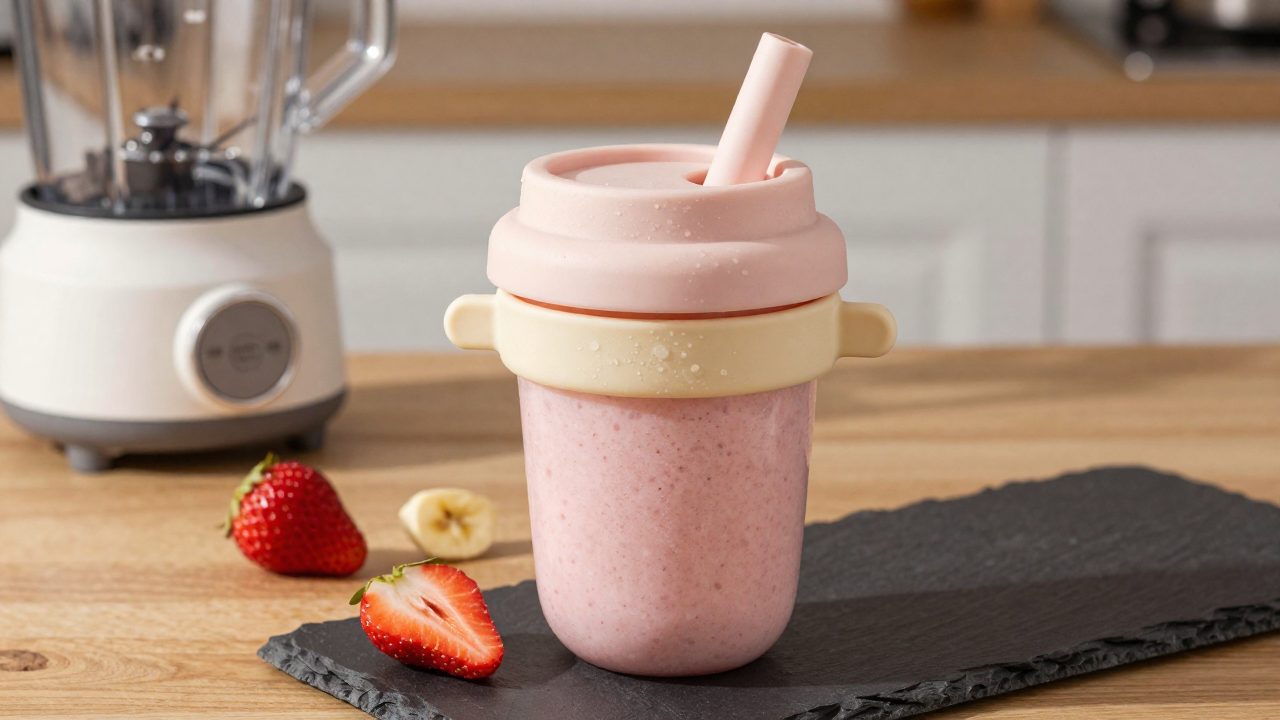 Illustration for smoothie cup for toddler