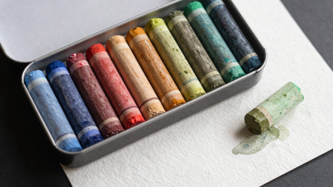 Illustration for water soluble wax pastels